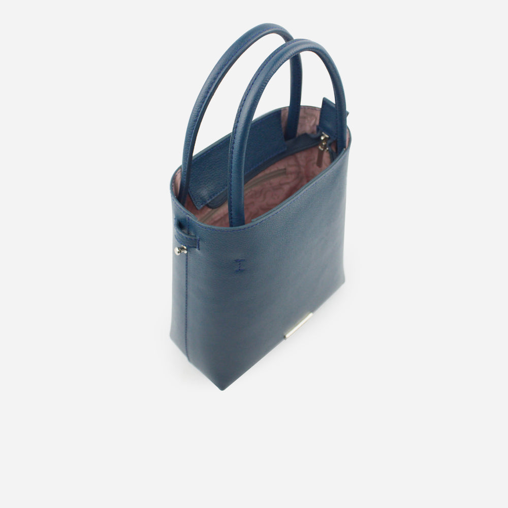 Bolso manos libres brittani de cuero para mujer - Azul