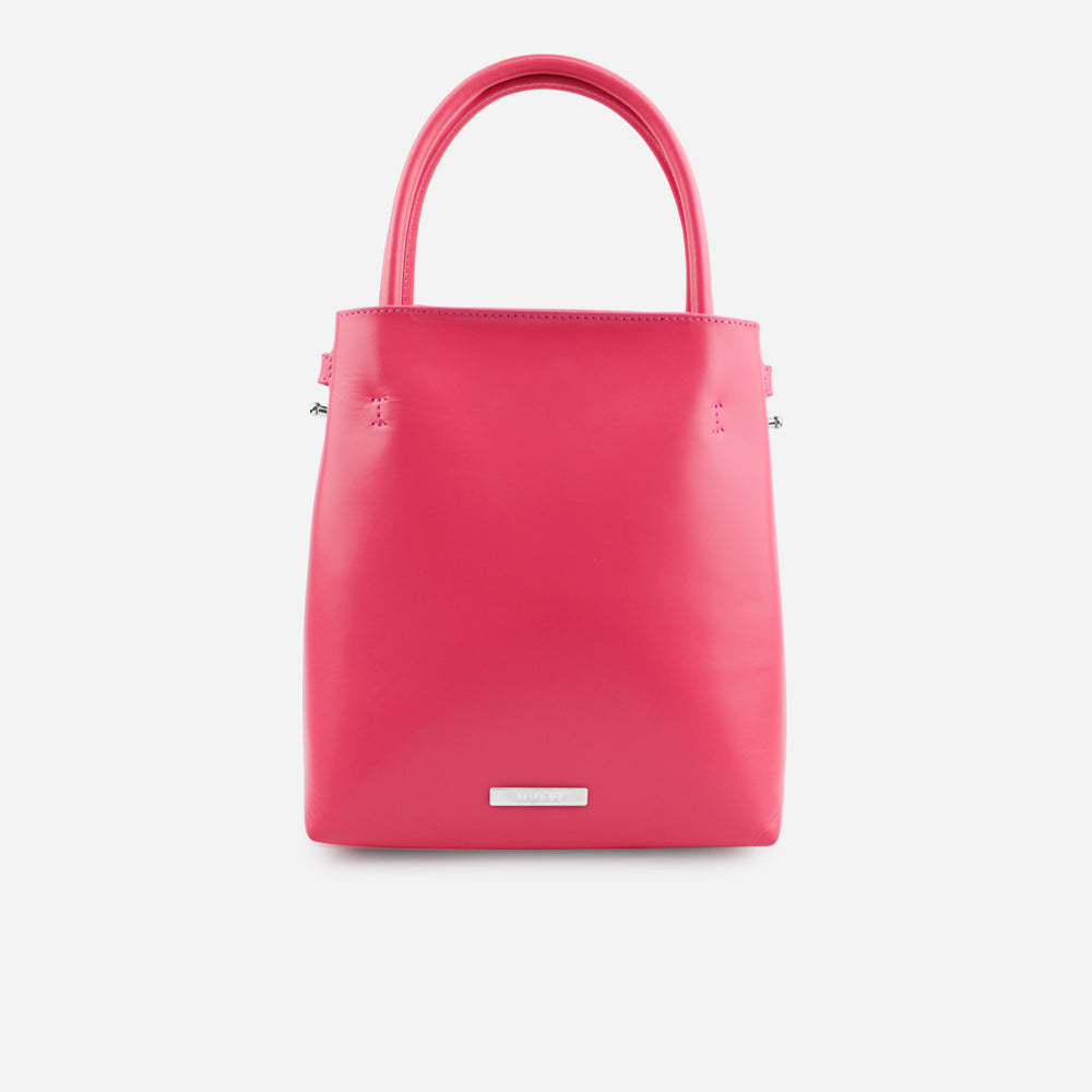 Bolso manos libres brittani de cuero para mujer - Fucsia