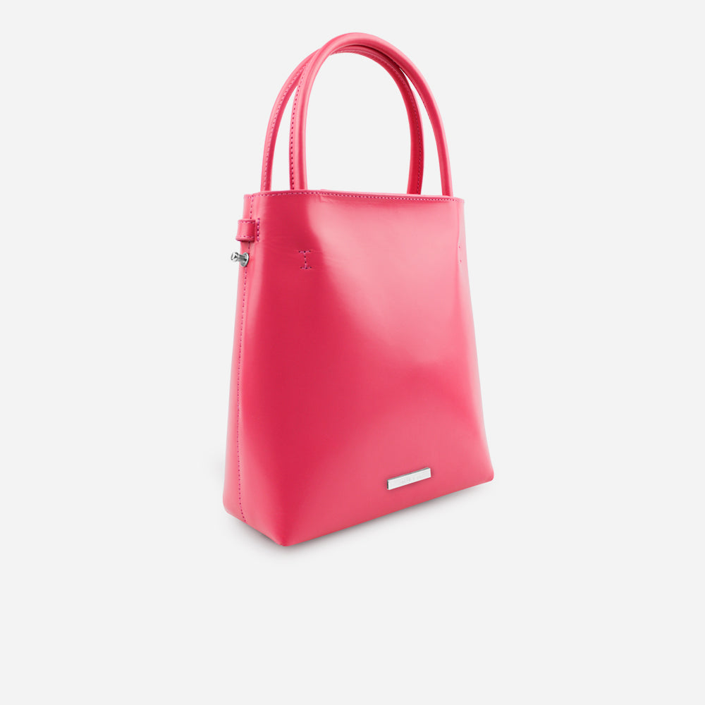 Bolso manos libres brittani de cuero para mujer - Fucsia