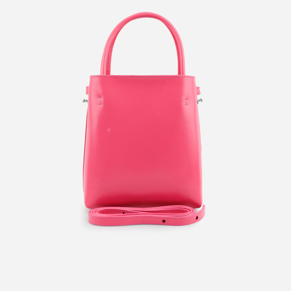 Bolso manos libres brittani de cuero para mujer - Fucsia