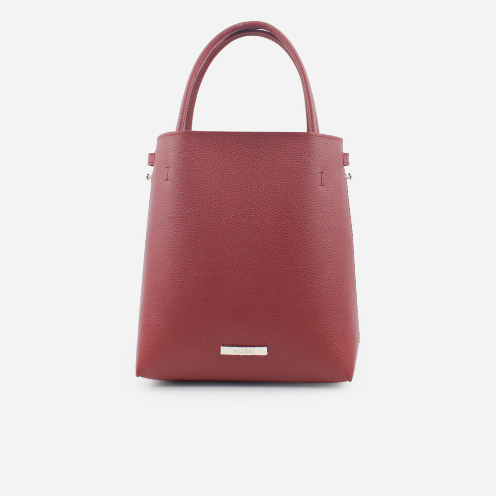 Bolso manos libres brittani de cuero para mujer - Vino