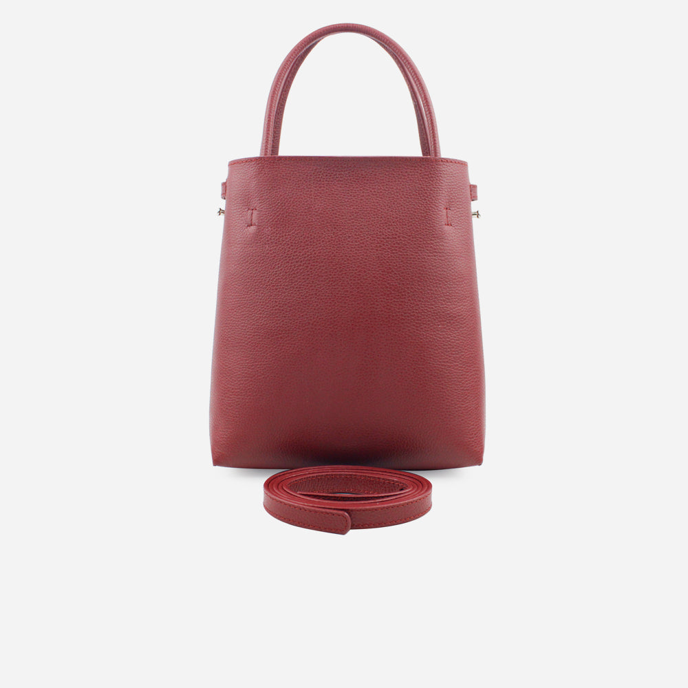 Bolso manos libres brittani de cuero para mujer - Vino