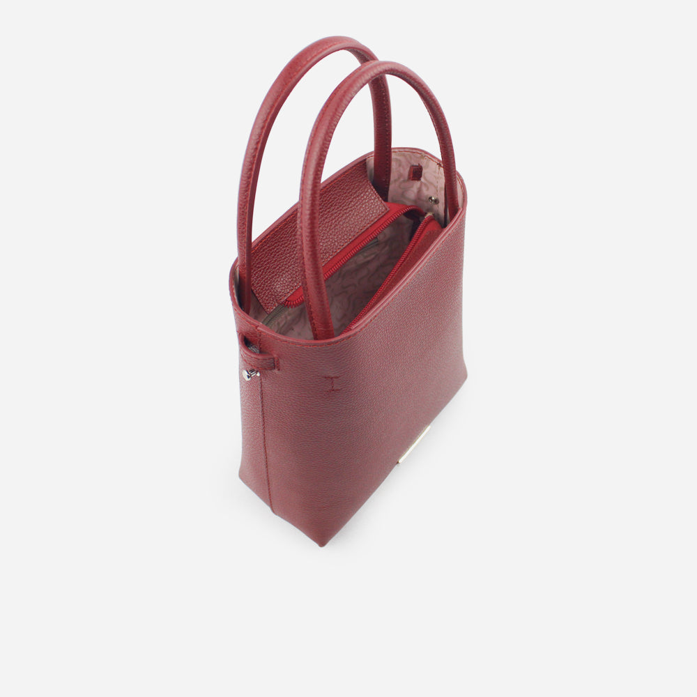 Bolso manos libres brittani de cuero para mujer - Vino