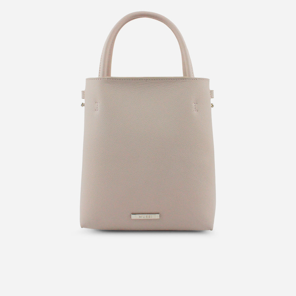 Bolso manos libres brittani de cuero para mujer - Nude