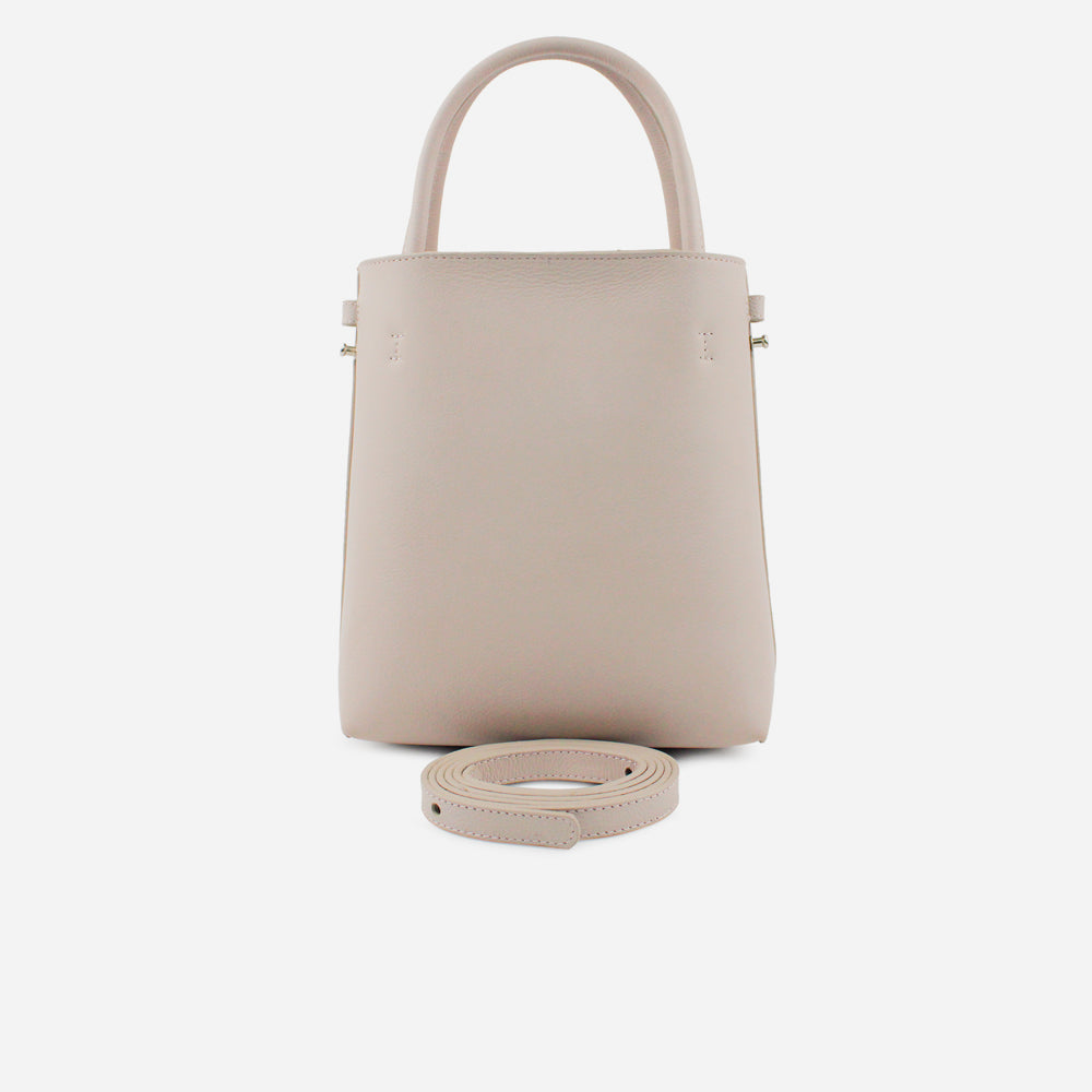 Bolso manos libres brittani de cuero para mujer - Nude