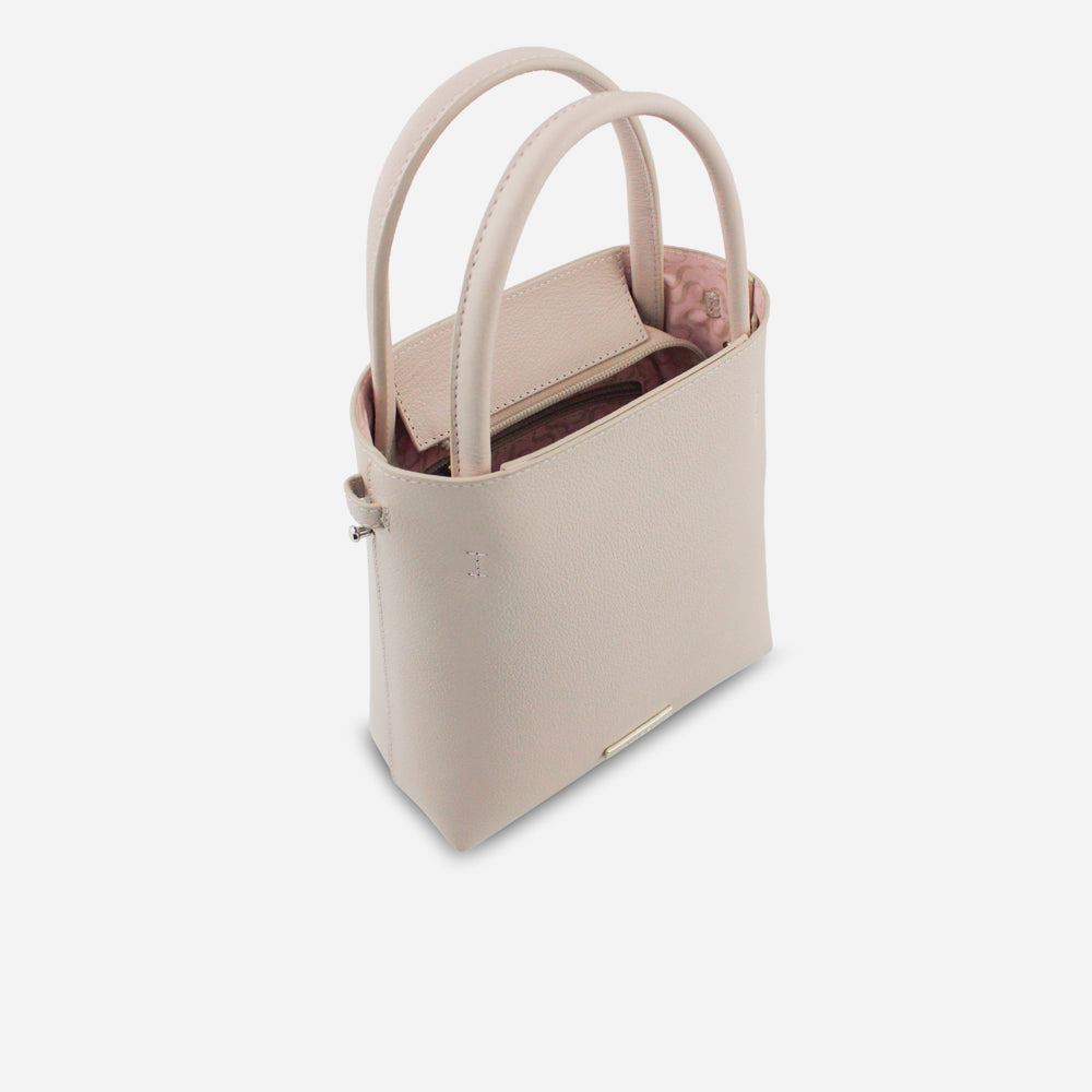 Bolso manos libres brittani de cuero para mujer - Nude