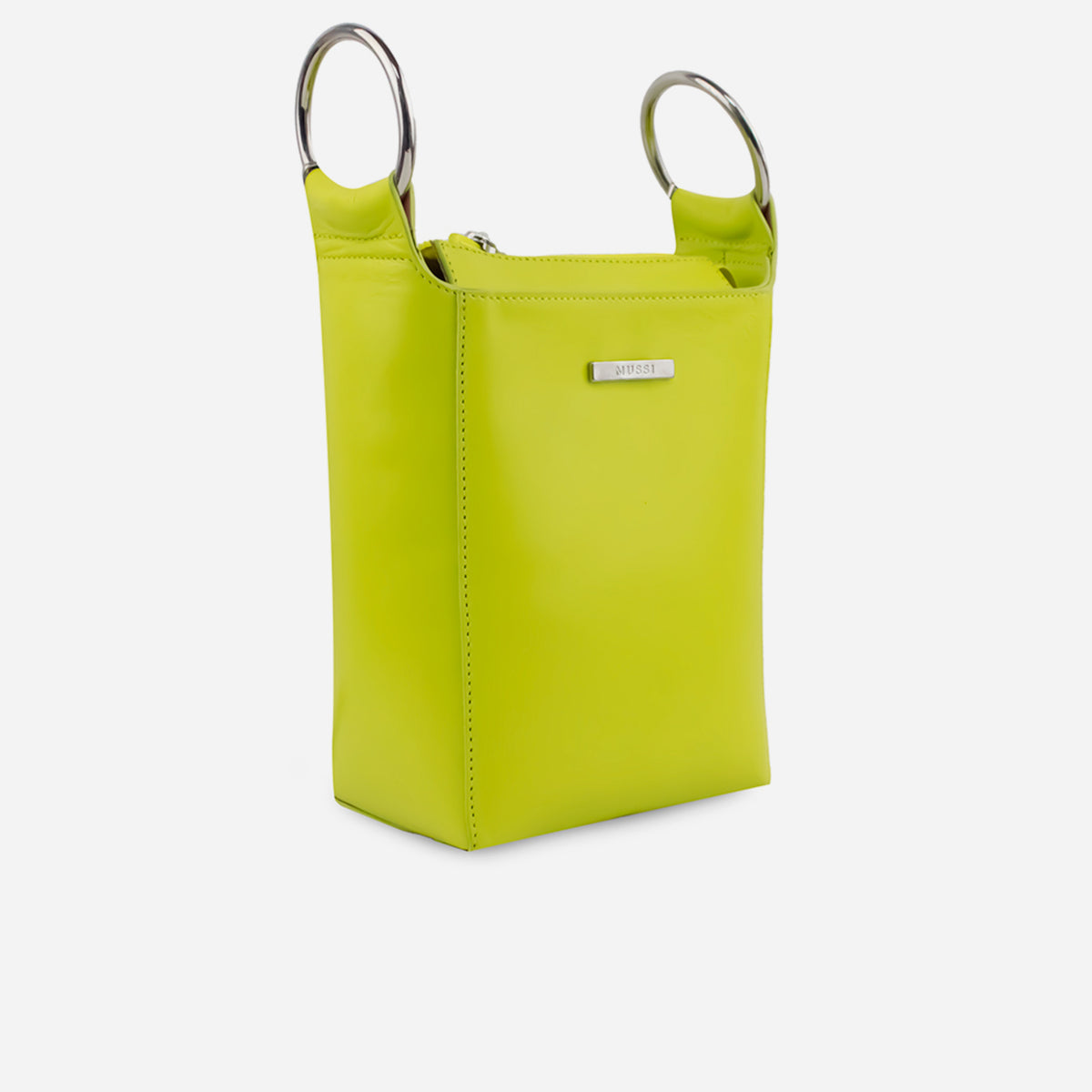 Bolso manos libres orquidea de cuero para mujer - Verde