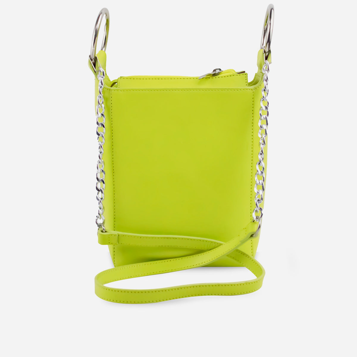 Bolso manos libres orquidea de cuero para mujer - Verde