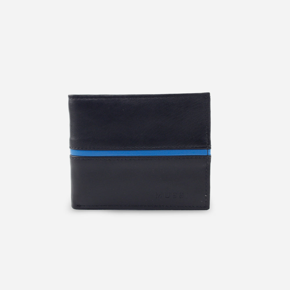 Billetera manchester de cuero para hombre - Negro