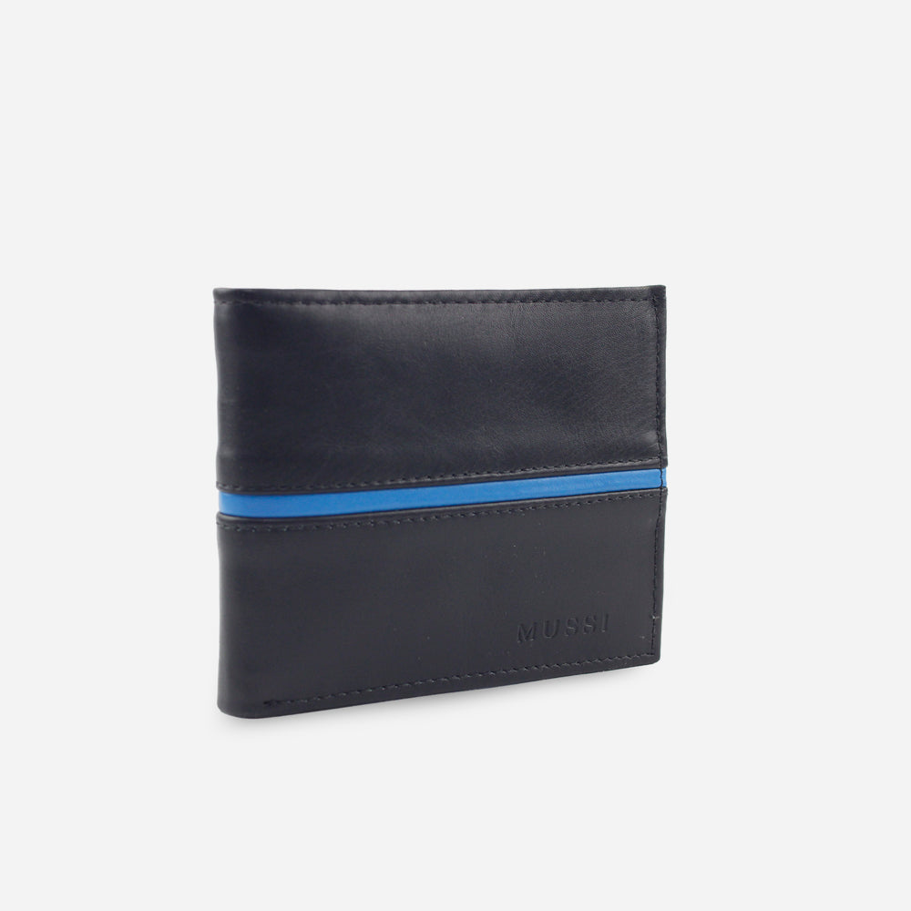 Billetera manchester de cuero para hombre - Negro