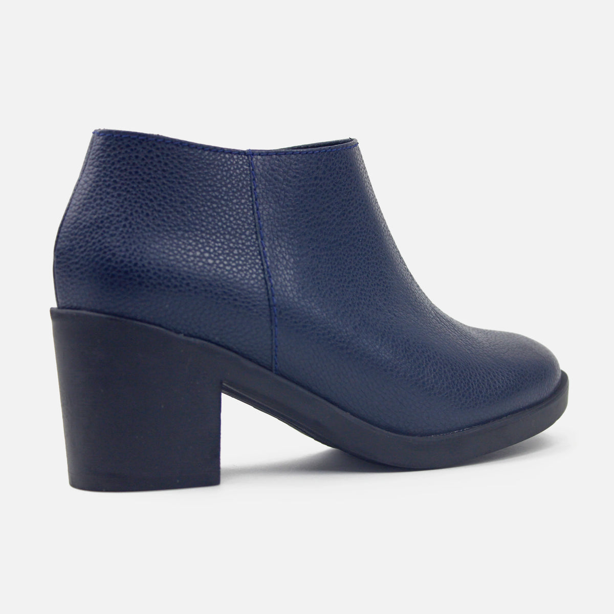 Botin tacon elisabett de cuero para mujer - Azul