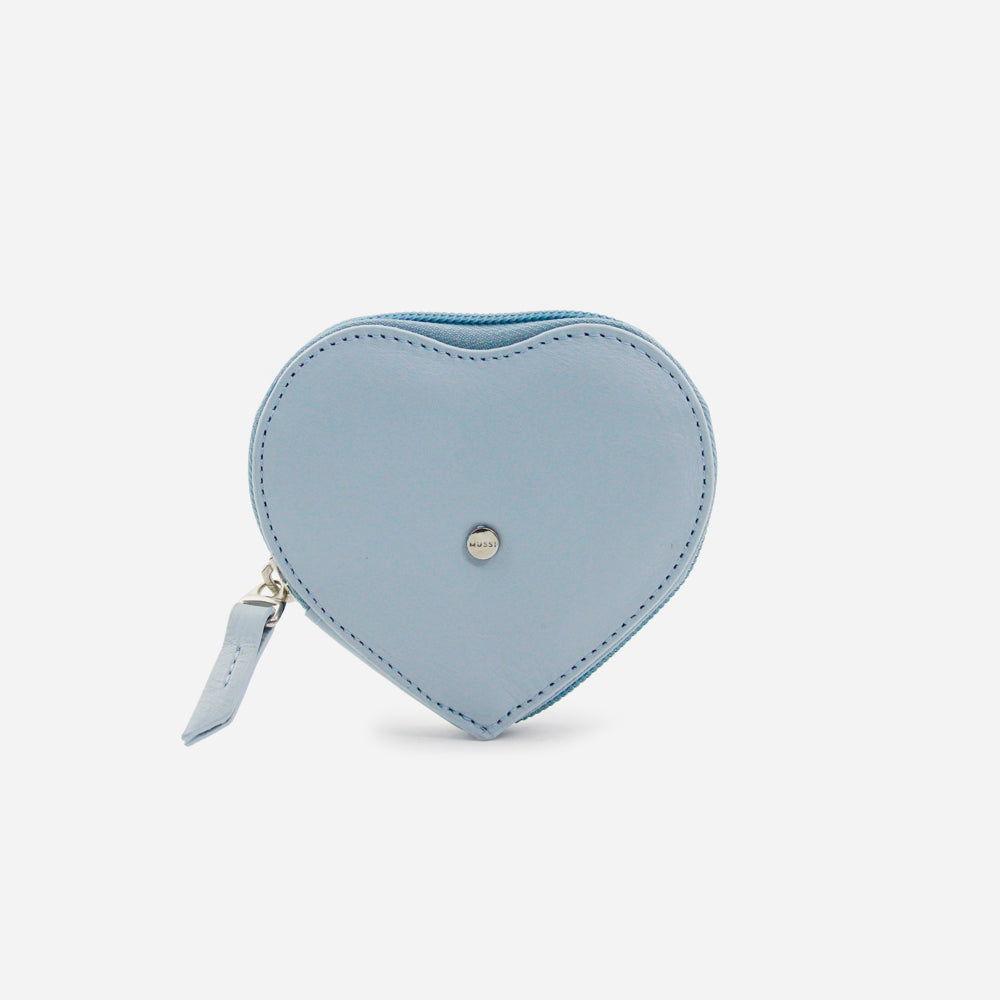 Monedero love de cuero para mujer - Azul