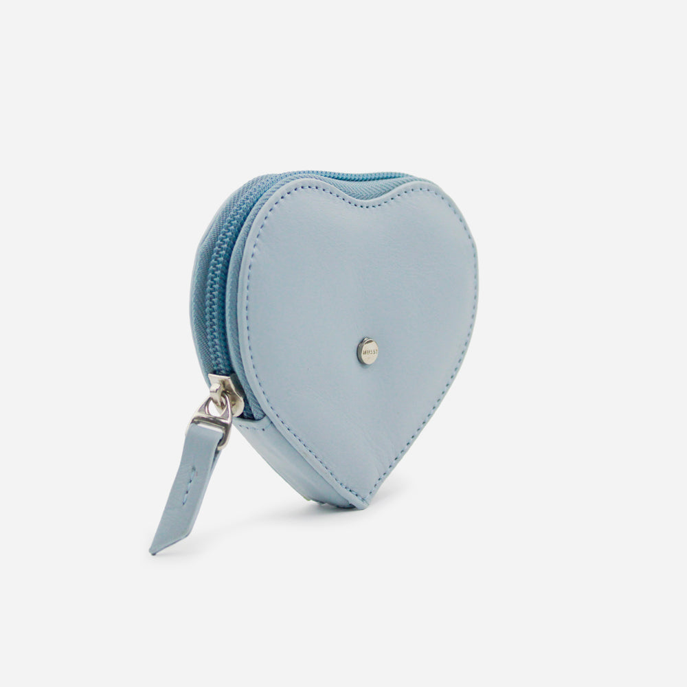 Monedero love de cuero para mujer - Azul