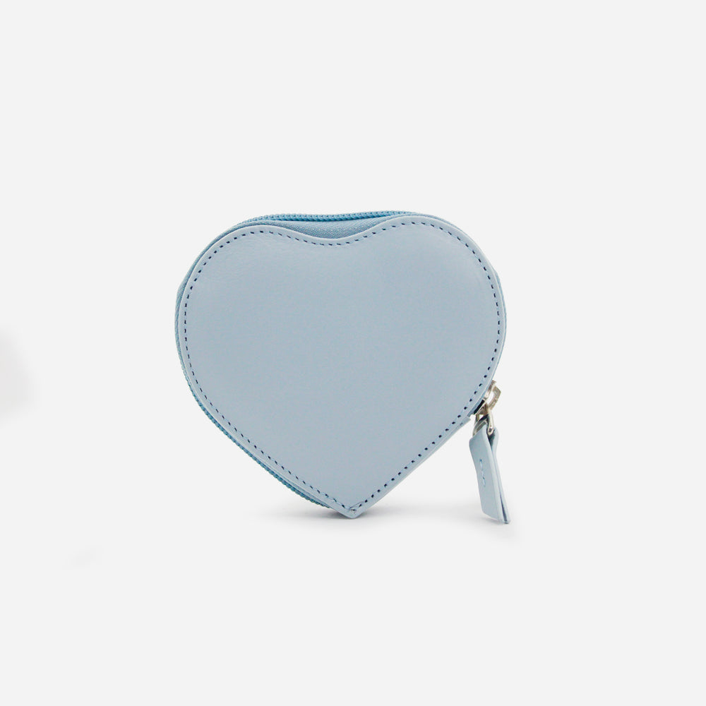 Monedero love de cuero para mujer - Azul