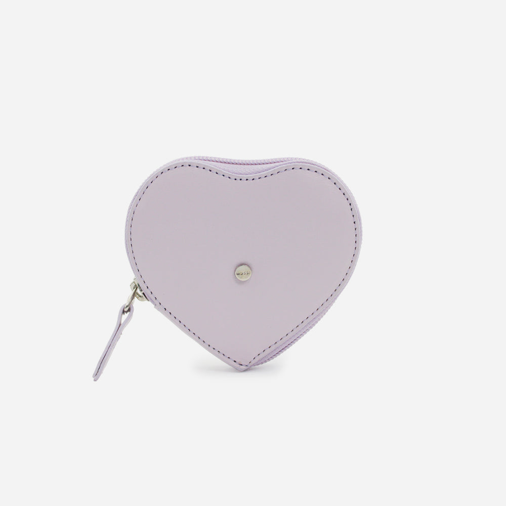 Monedero love de cuero para mujer - Rosado