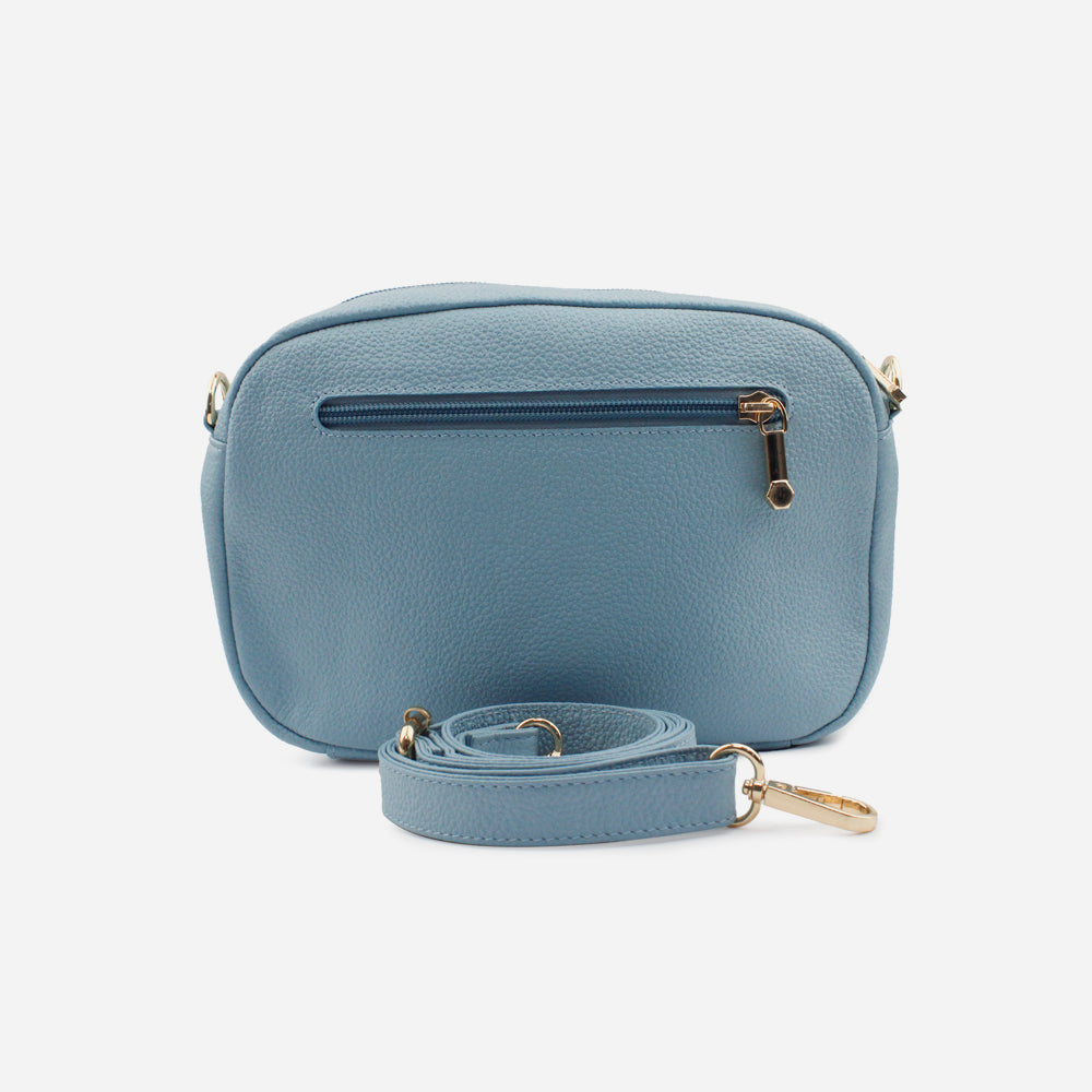 Bolso manos libres estella de cuero para mujer - Azul