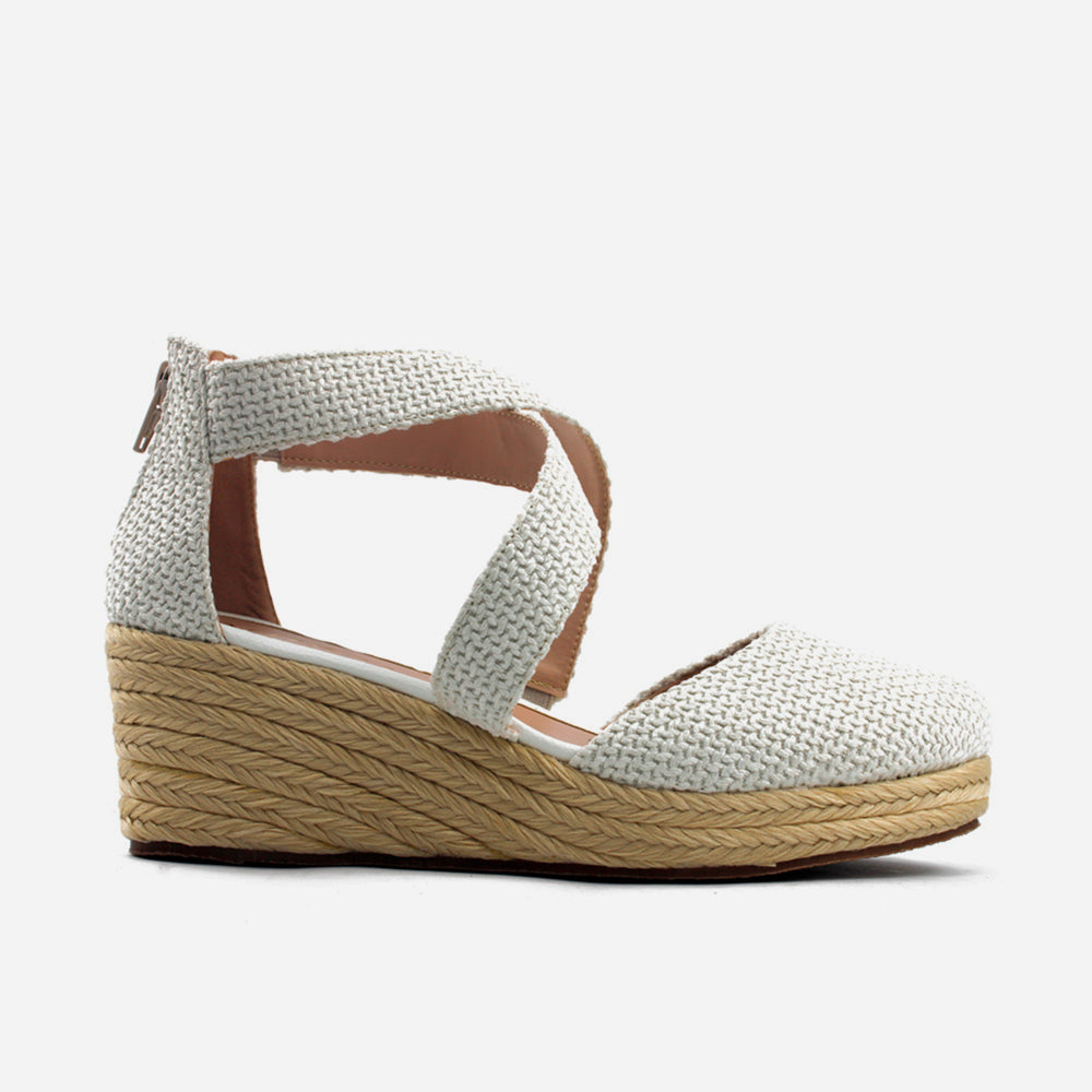 Sandalia espadrilla lina de textil para mujer - Beige