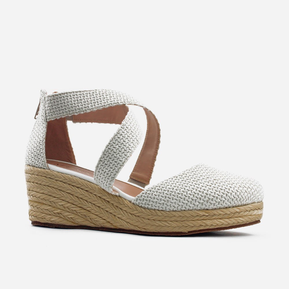 Sandalia espadrilla lina de textil para mujer - Beige