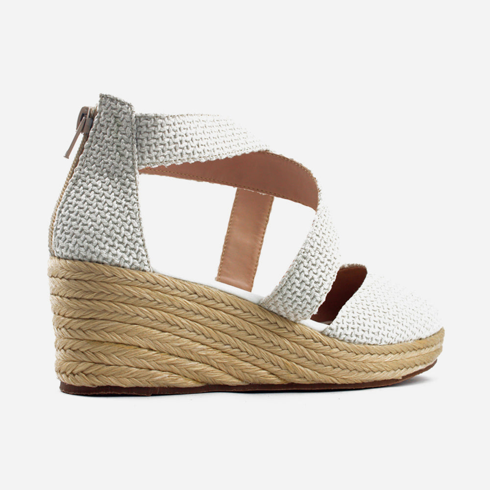 Sandalia espadrilla lina de textil para mujer - Beige