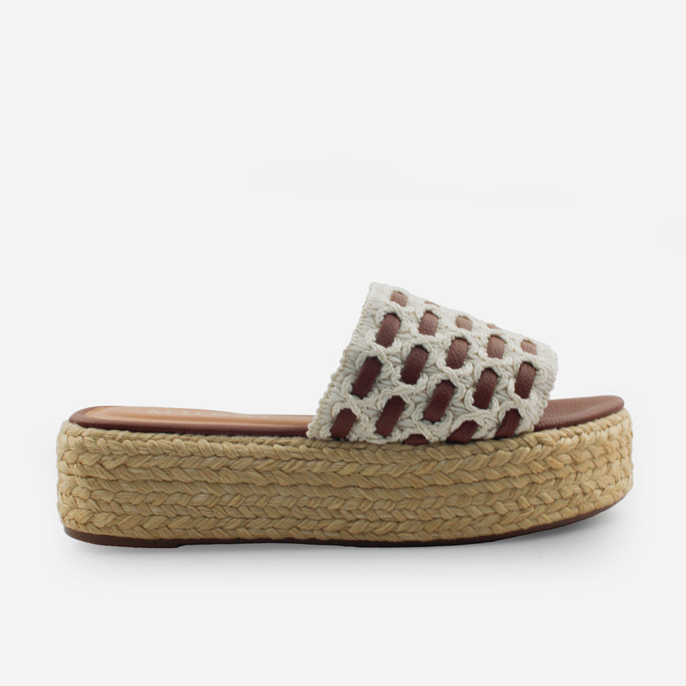 Sandalia flatform lila de sintético para mujer - Miel