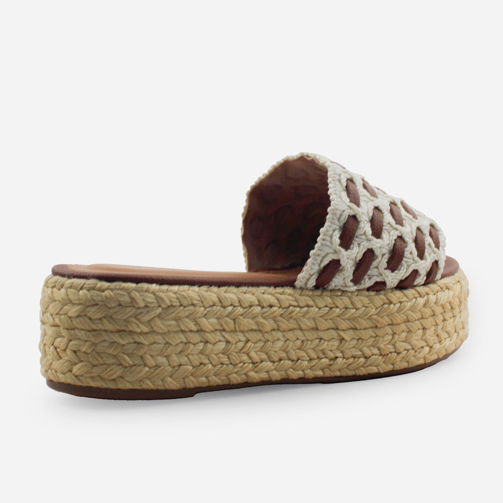 Sandalia flatform lila de sintético para mujer - Miel