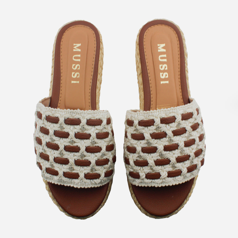 Sandalia flatform lila de sintético para mujer - Miel