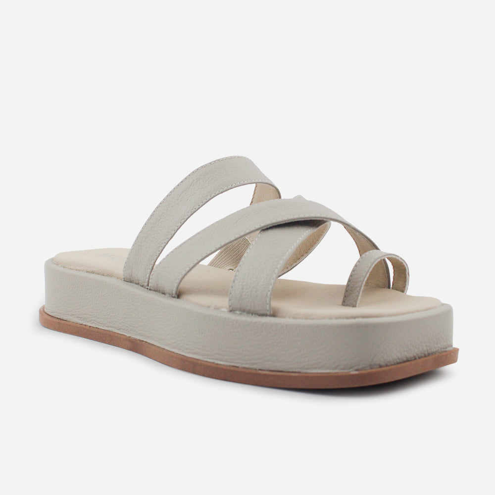 Sandalia flatform carmina de cuero para mujer - Taupe