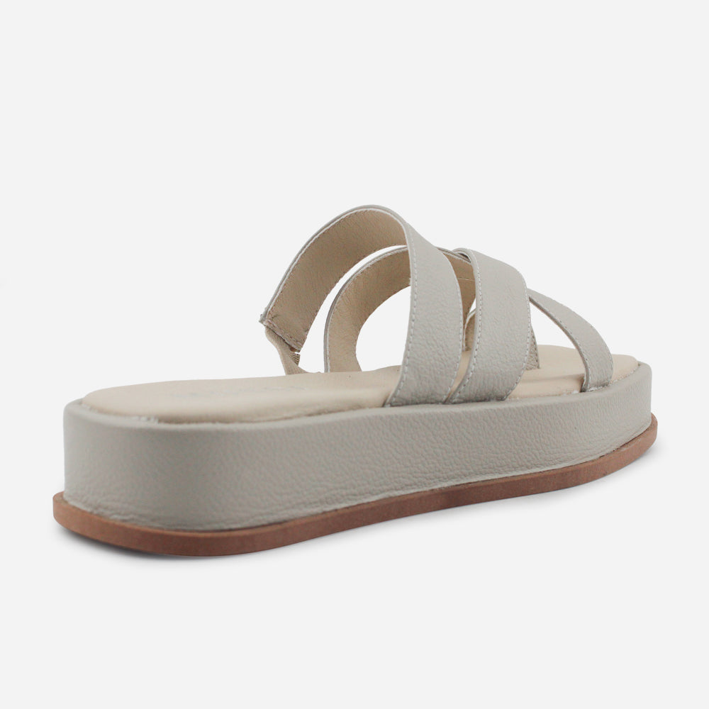 Sandalia flatform carmina de cuero para mujer - Taupe