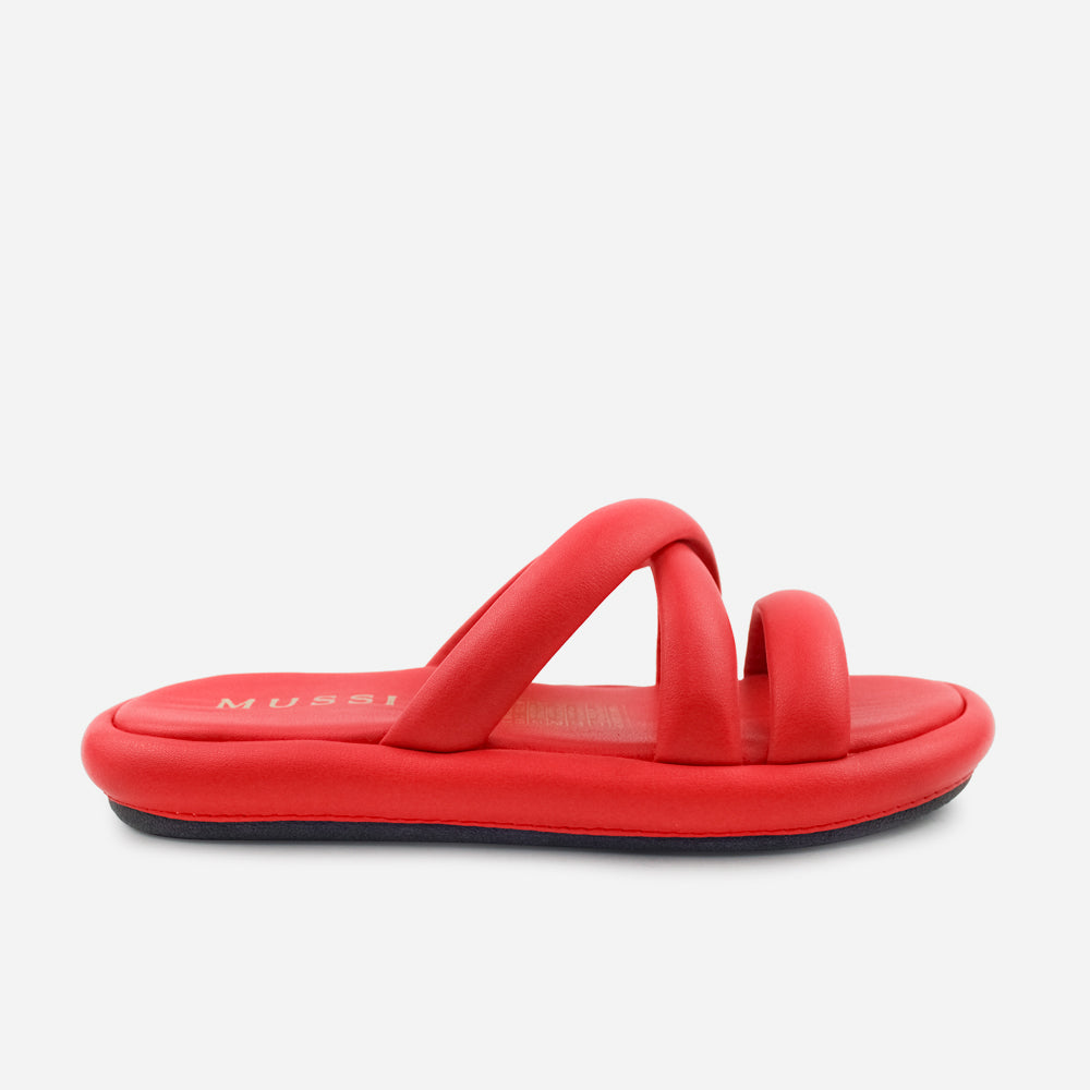 Sandalia flatform niebla de sintético para mujer - Rojo