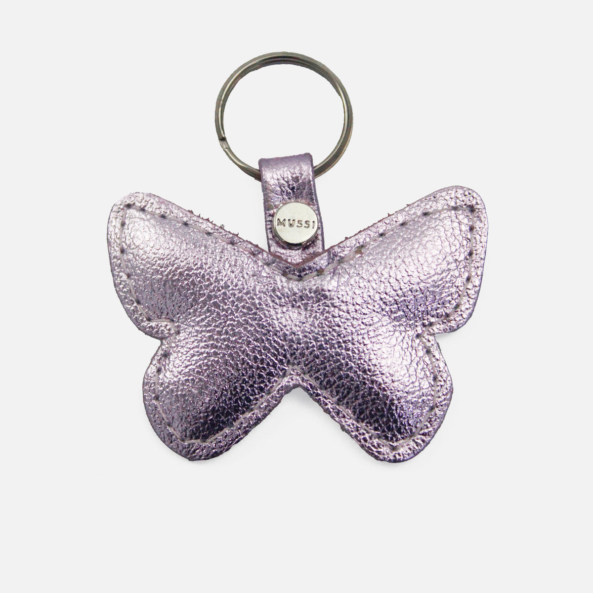 Llavero Mariposa de cuero para mujer - Morado