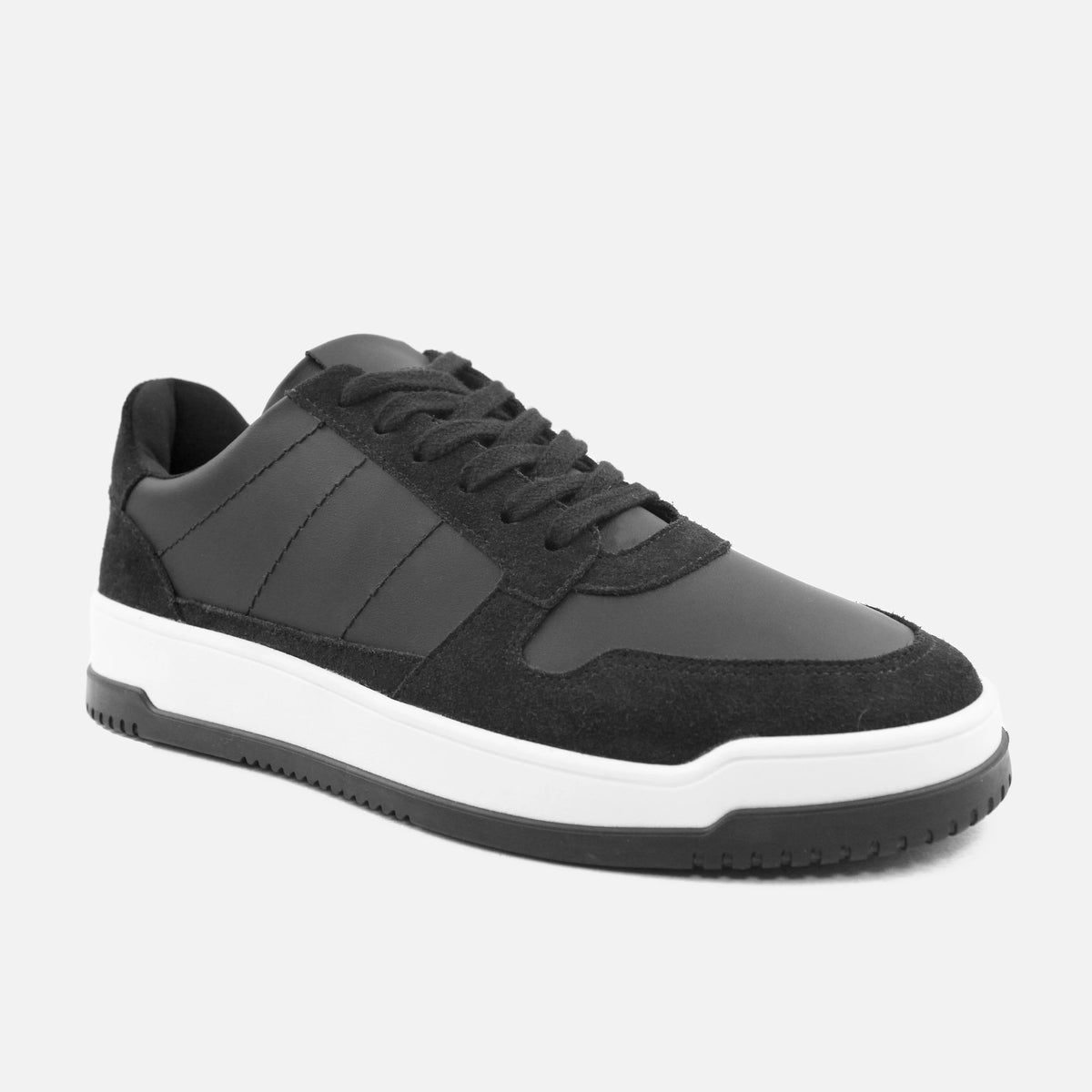 Tenis ava de cuero para hombre - Negro