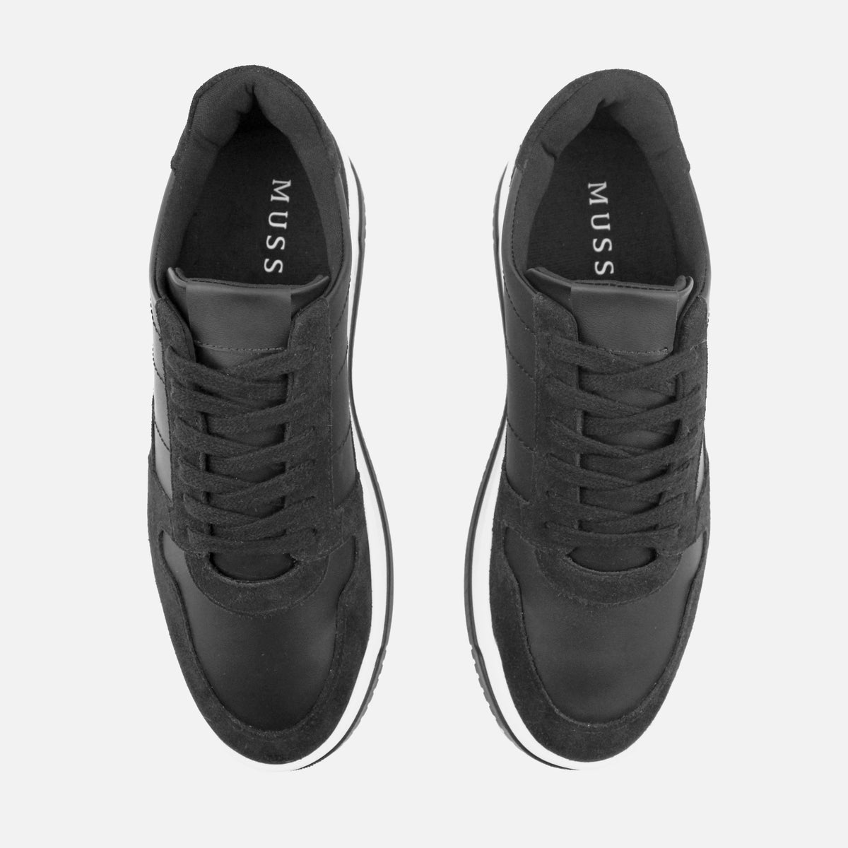 Tenis ava de cuero para hombre - Negro