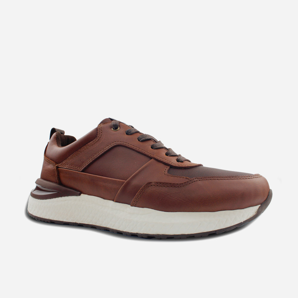 Tenis Sneakers noel de cuero para hombre - Miel