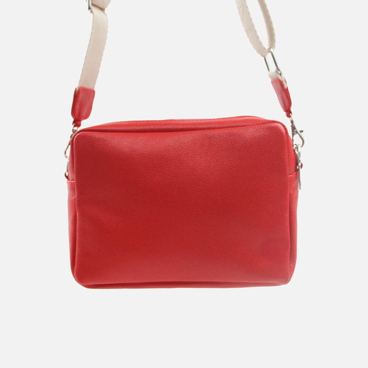 Bolso manos libres esme de cuero para mujer - Rojo