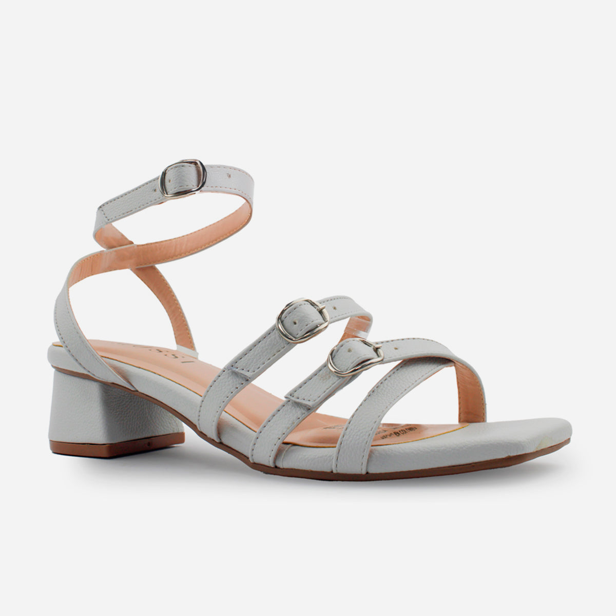 Sandalia tacon livia de sintético para mujer - Gris