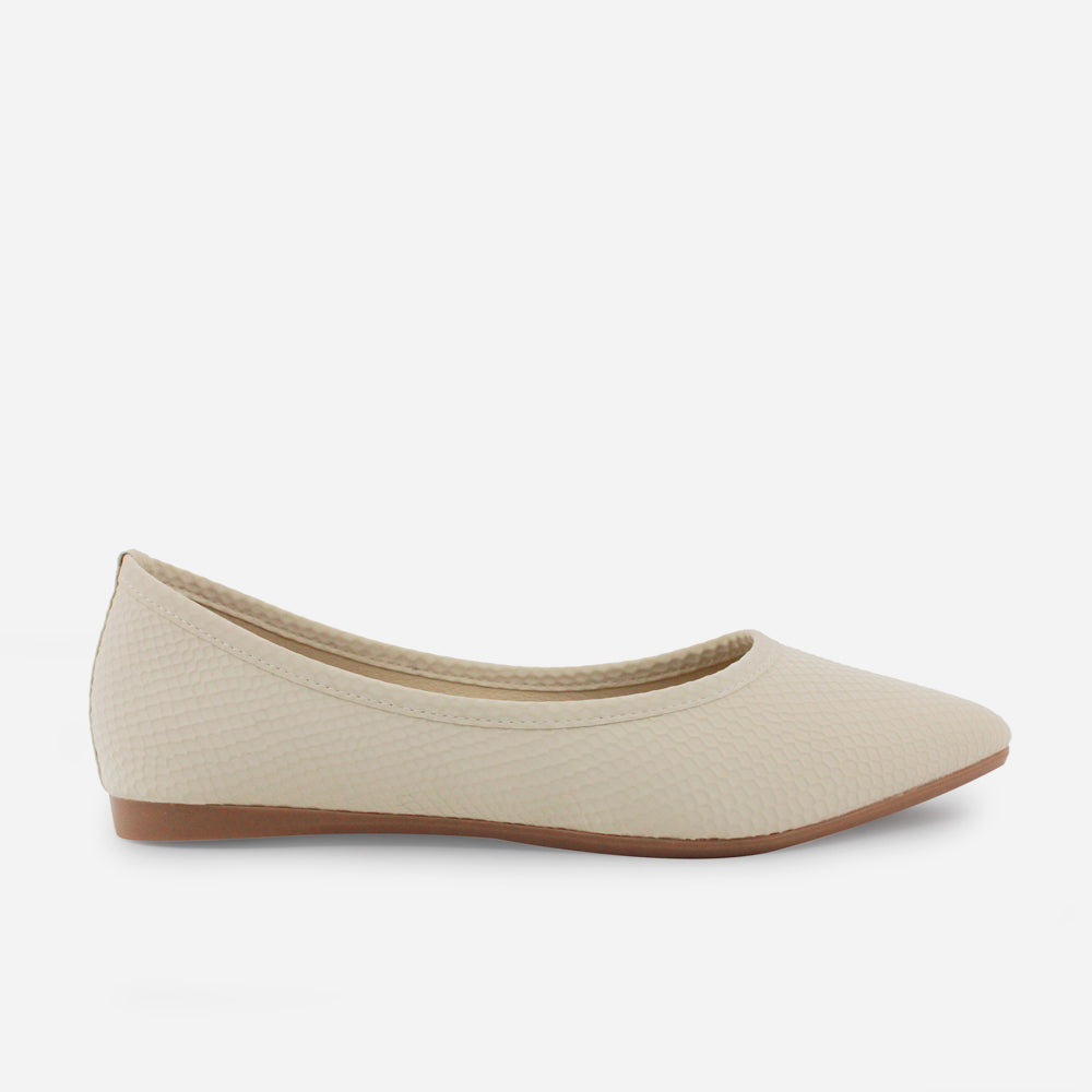 Baleta plana rosalba de sintético para mujer - Beige