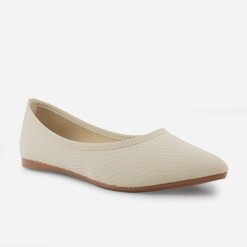 Baleta plana rosalba de sintético para mujer - Beige