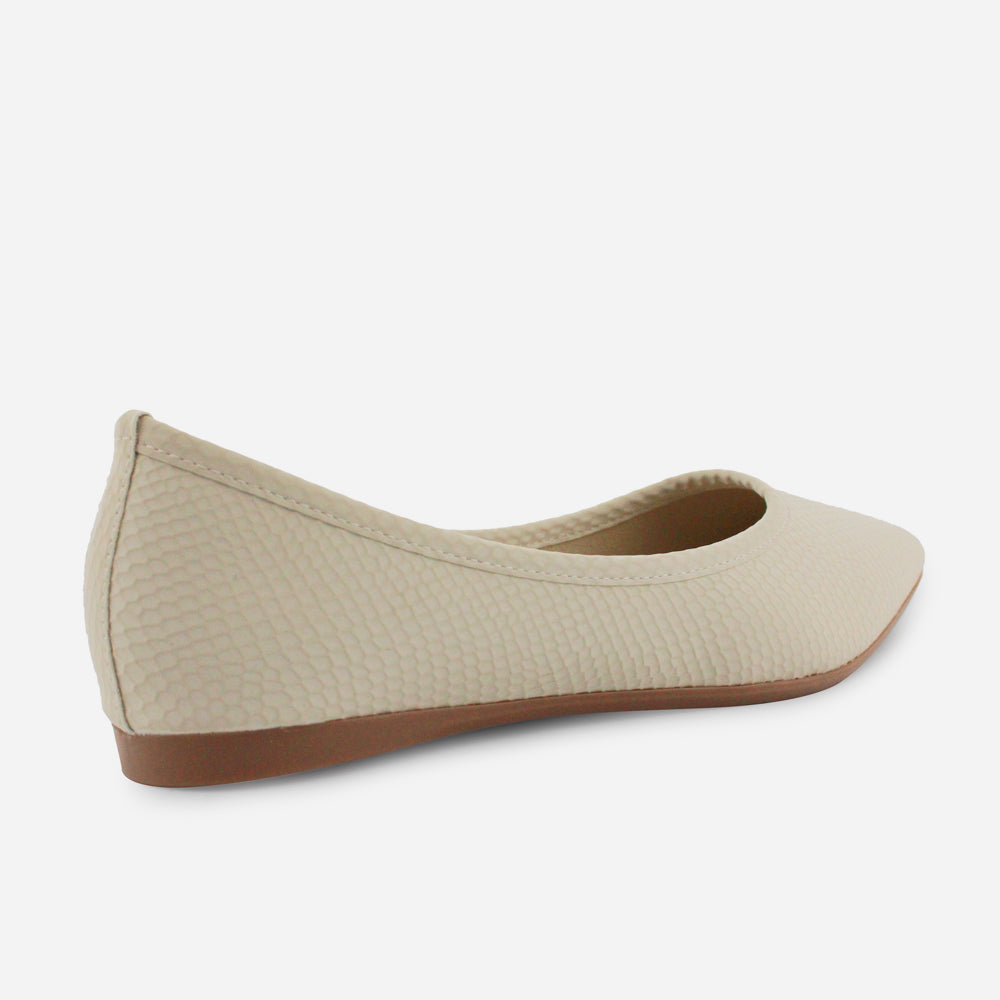 Baleta plana rosalba de sintético para mujer - Beige