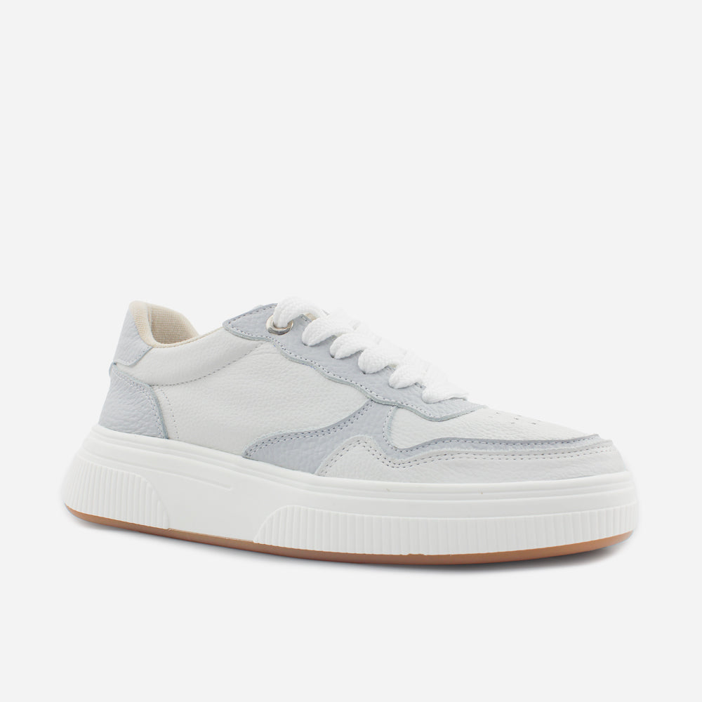 Tenis con plataforma vega de cuero para mujer - Gris