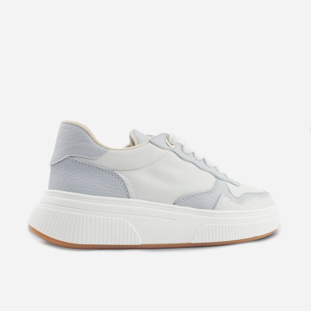 Tenis con plataforma vega de cuero para mujer - Gris