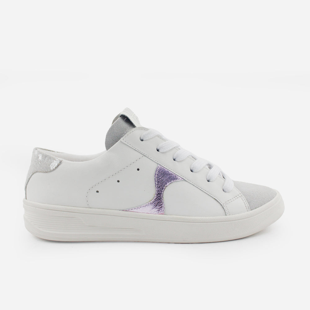 Tenis Sneakers andromeda de cuero para mujer - Morado