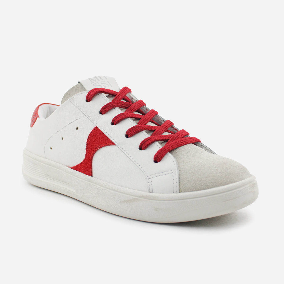 Tenis Sneakers andromeda de cuero para mujer - Rojo