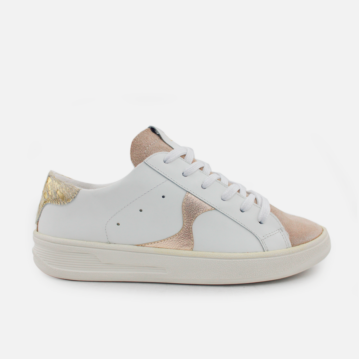 Tenis Sneakers andromeda de cuero para mujer - Oro