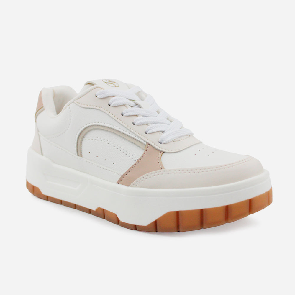 Tenis con plataforma damaris de sintético para mujer - Beige