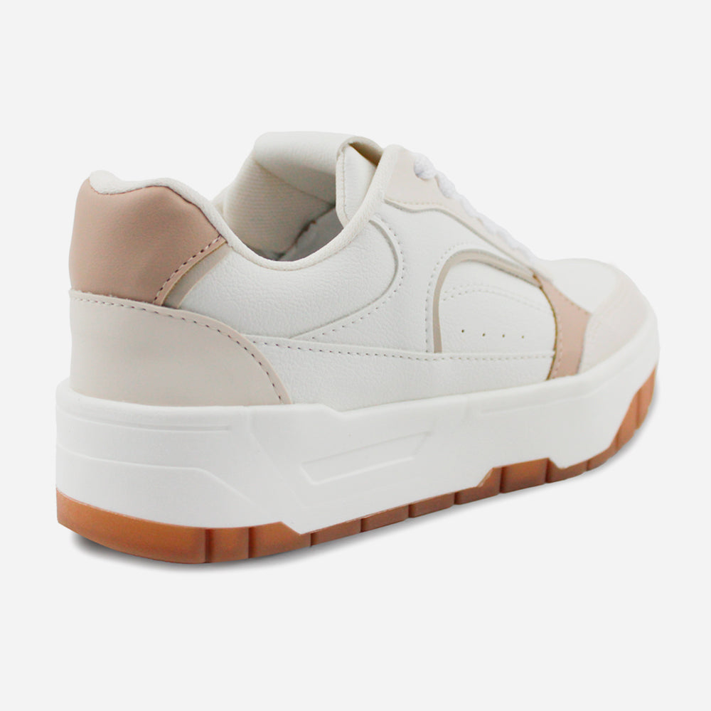 Tenis con plataforma damaris de sintético para mujer - Beige