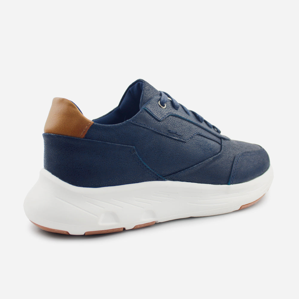 Tenis Sneakers frederick de cuero para hombre - Azul