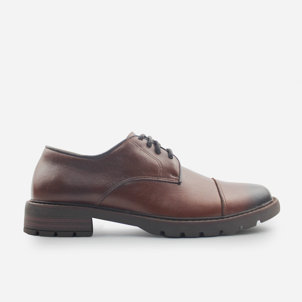 Tenis Oxfords zeus de cuero graso para hombre - Miel