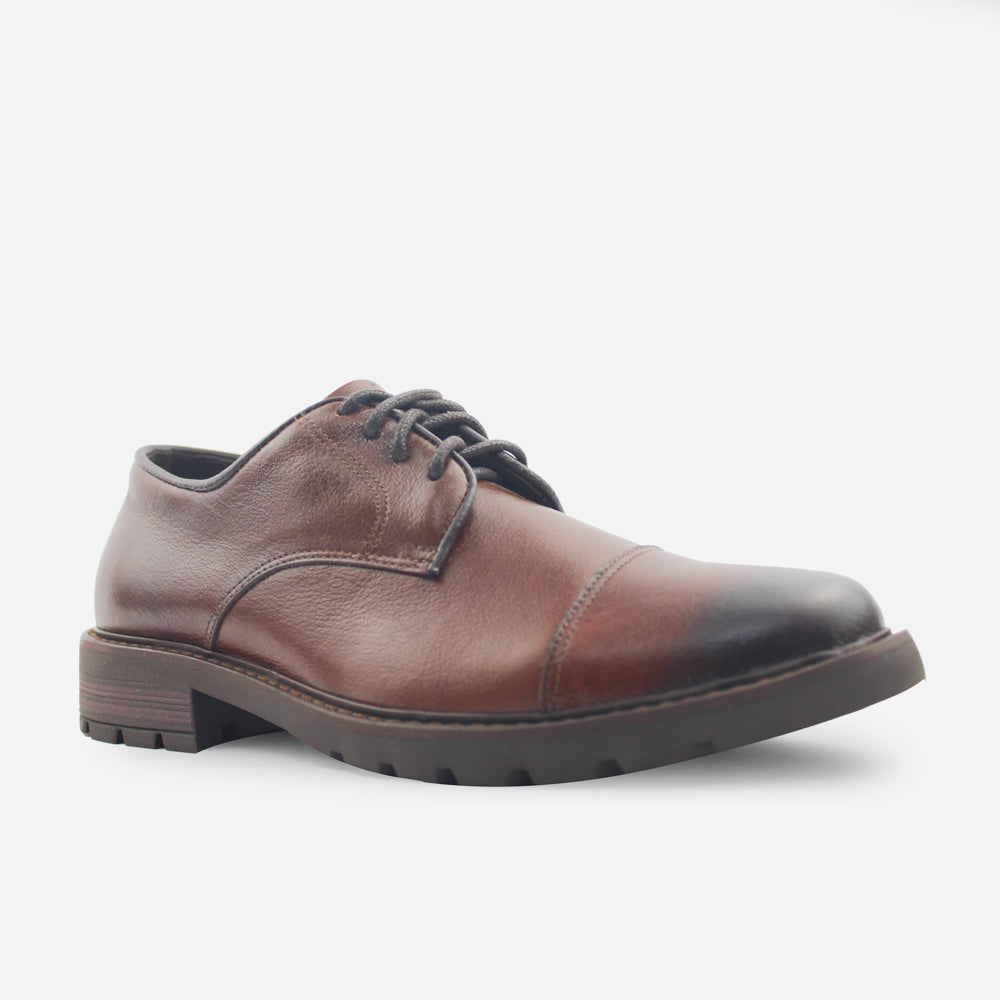 Tenis Oxfords zeus de cuero graso para hombre - Miel