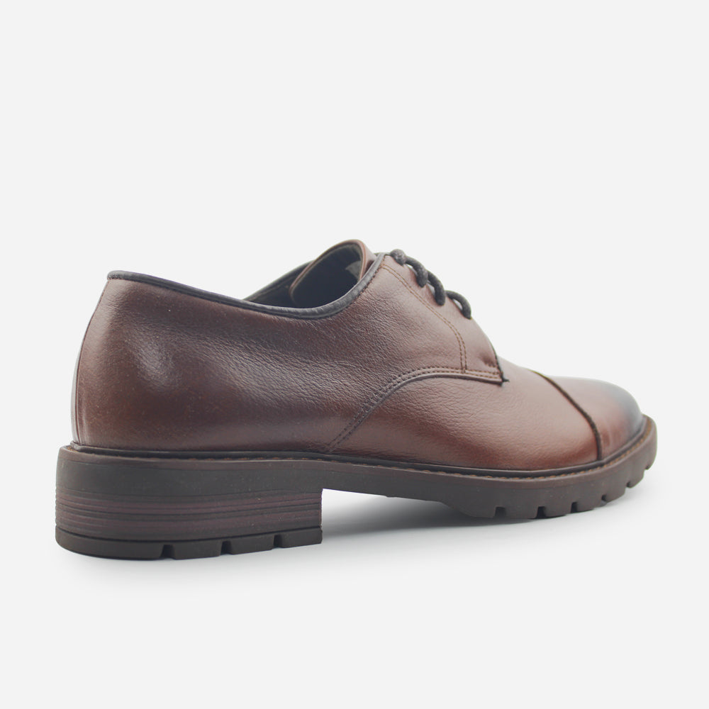 Tenis Oxfords zeus de cuero graso para hombre - Miel