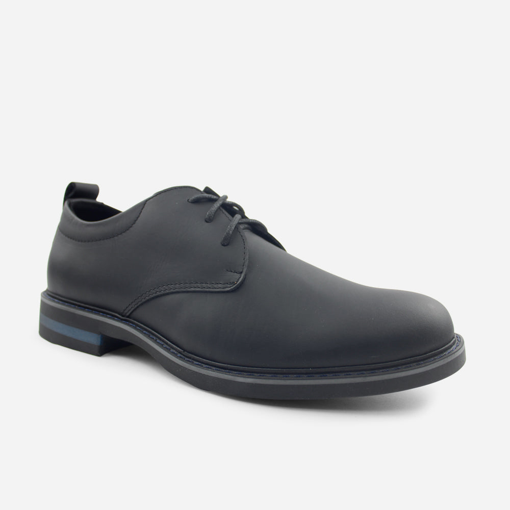 Tenis Oxfords oliver de cuero para hombre - Negro